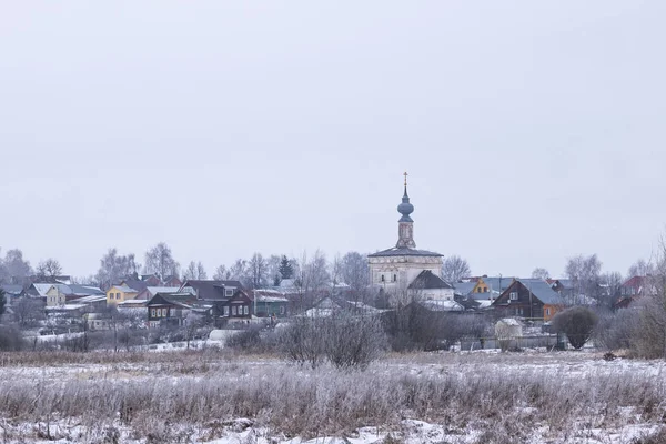 Winter Ländliche Landschaft Suzdal Russland — Stockfoto