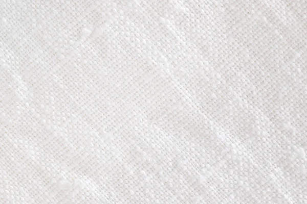 Σκληρό Τσαλακωμένο Λευκό Λινό Φόντο Υφή Close Μετωπική Άποψη — Φωτογραφία Αρχείου