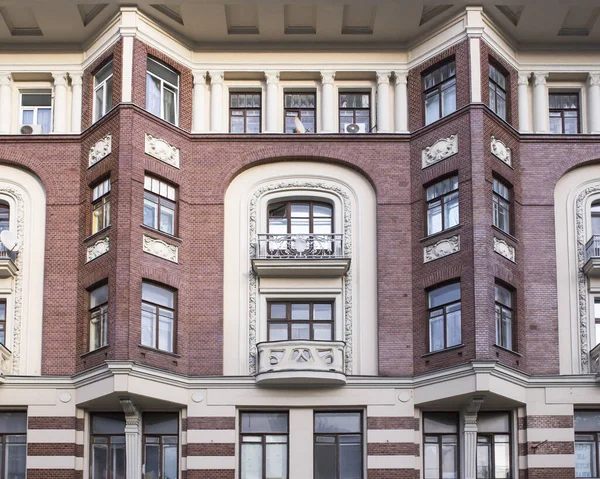 Fassadenbau Jugendstil Nahaufnahme Von Vorne — Stockfoto