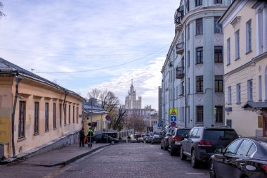 Bolşoy Spasoglinischevsky Lane, Moskova, Rusya 'dan Stalin' in Tırpanına bakın..