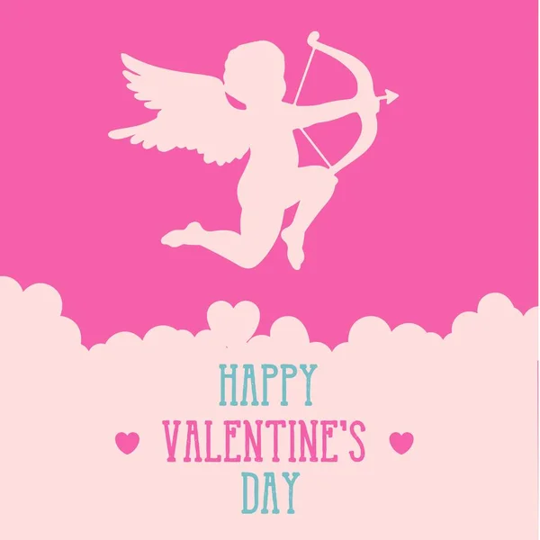 Valentine Heart Cupid Background — Stock Vector