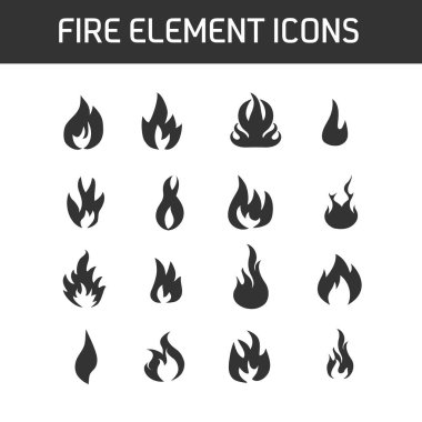 Vektör eps10 yangın Icon set