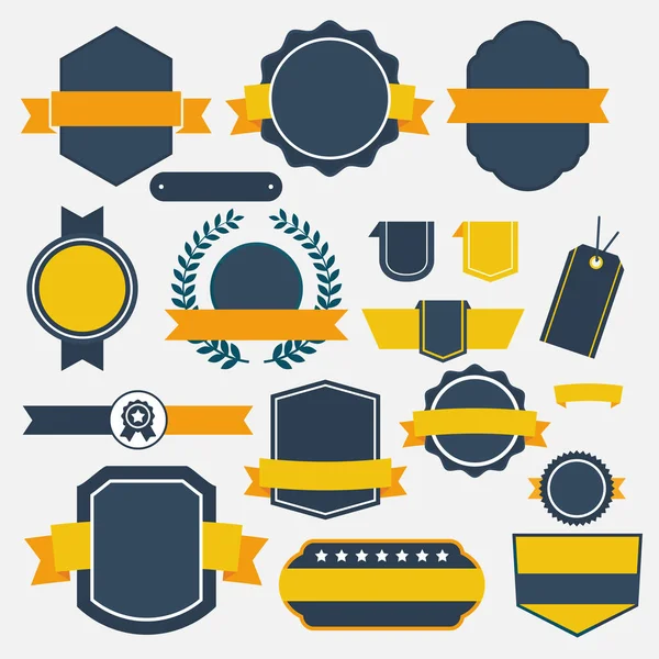 Ensemble Moderne Badges Vectoriels Plats — Image vectorielle