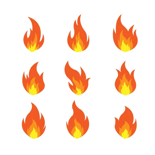 Vektör eps10 yangın Icon set