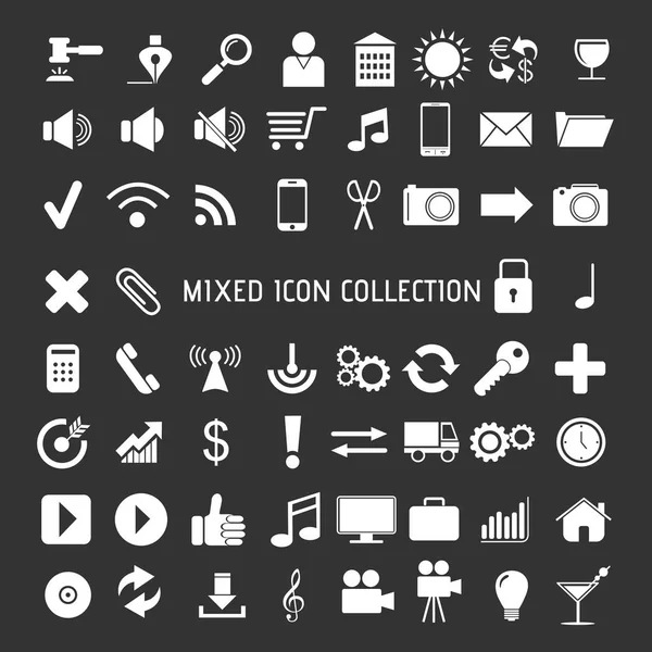 Gemengde Universele Icons Pack Collection — Stockvector