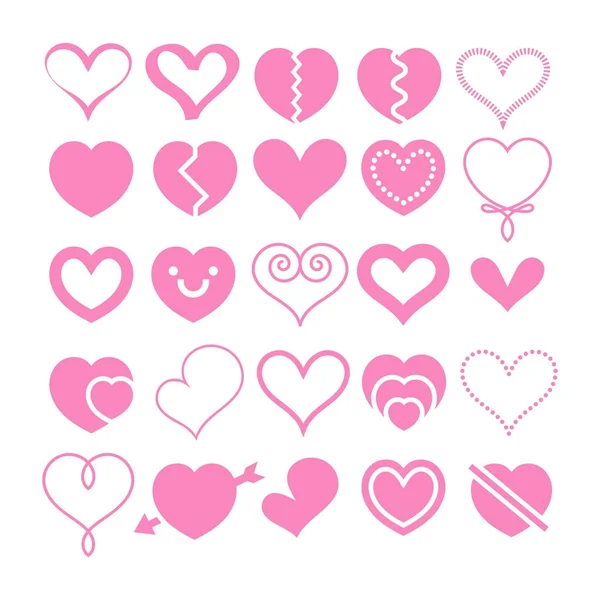 Heart Valentine Icon Set Vector Eps10 — Stock Vector