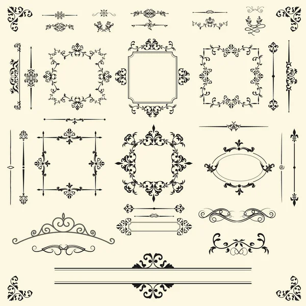 Elementos Diseño Caligráfico Decorativo Vectorial Decoración Página — Archivo Imágenes Vectoriales