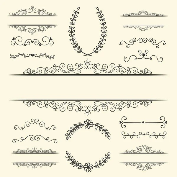 Éléments Vectoriels Conception Calligraphique Décorative Décor Page — Image vectorielle