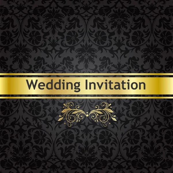 Cartes Invitation Mariage Avec Des Éléments Floraux — Image vectorielle