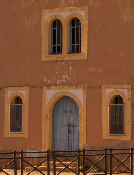 The doorhaus of the Bab Oulad Jarrar, entrance dooer and windows in Tiznit