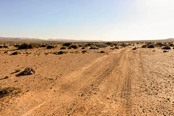 Terränggående spår i södra delen av Morocco Stockbild