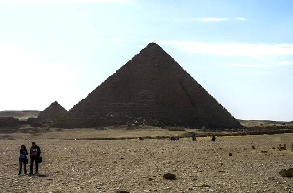 Giza piramitleri. Cairo, Mısır. — Stok fotoğraf