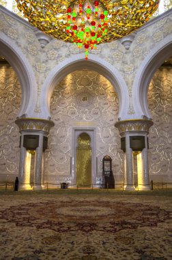 Abu Dabi, Unite Şeyh Zayed Camii iç genel görünümü