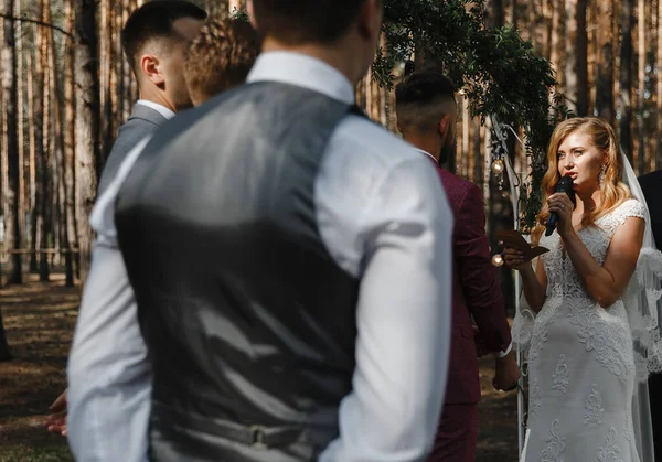 Bride saying yes on the wedding ceremony. Wedding photography