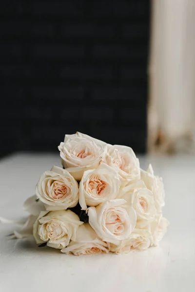 Bukiet Ślubny Róż Przestrzenią Kopiowania Kwiaty — Zdjęcie stockowe