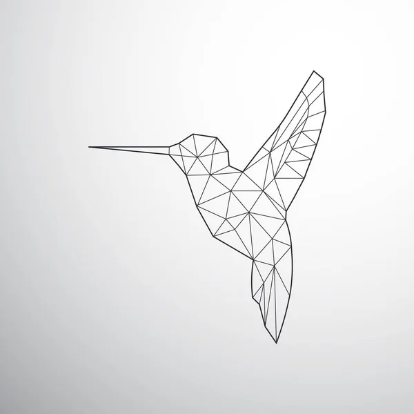 Colibri géométrique gris — Image vectorielle