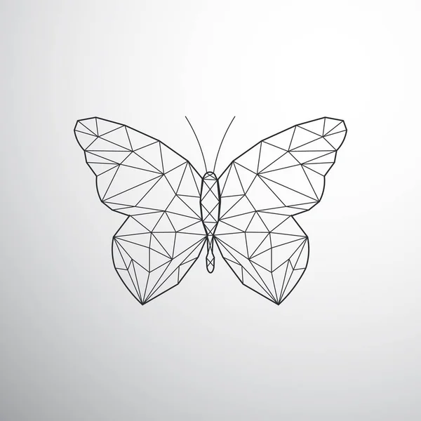 Geometriska fjäril grå — Stock vektor