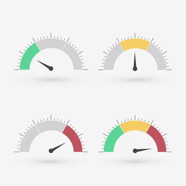 Gauge set out of four — Stock Vector