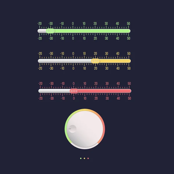 Controlepaneel met schuifregelaars — Stockvector