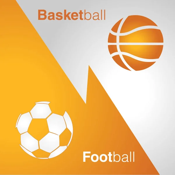 Basketball gegen Fußball — Stockvektor