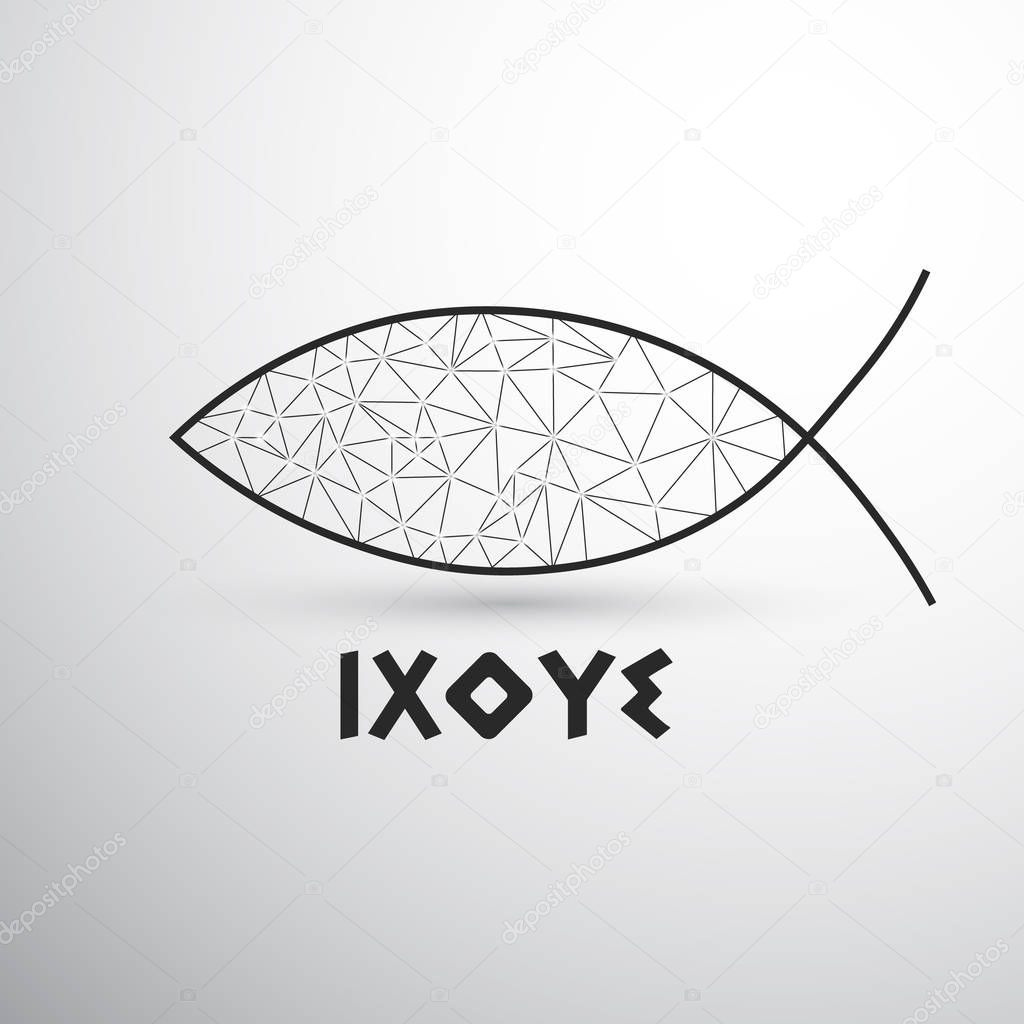 Geometric Christian fish Ixoye 