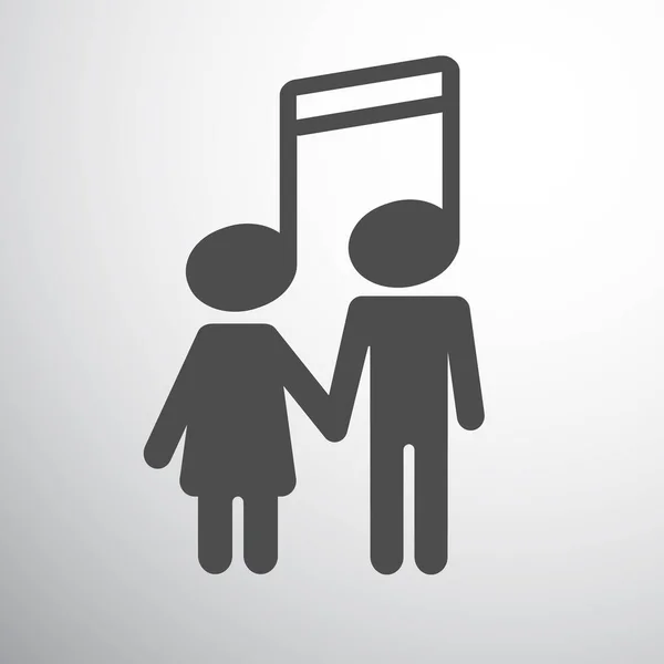 Musikalisches Paar Junge und Mädchen — Stockvektor