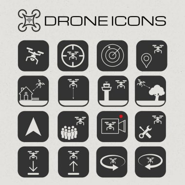 Drone veya quadcopter Icon set