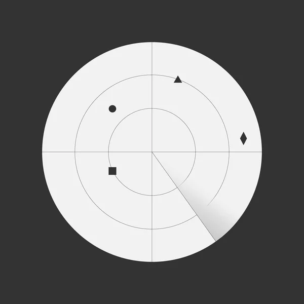 Scannen van radar met gevonden voorwerpen — Stockvector