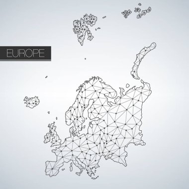 Geometrik Avrupa kıta, Light sürümü, temiz tasarım, kolay şablonu özelleştirmek için