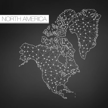 Geometrik Kuzey Amerika kıtası, karanlık sürüm, temiz tasarım, kolay şablonu özelleştirmek için