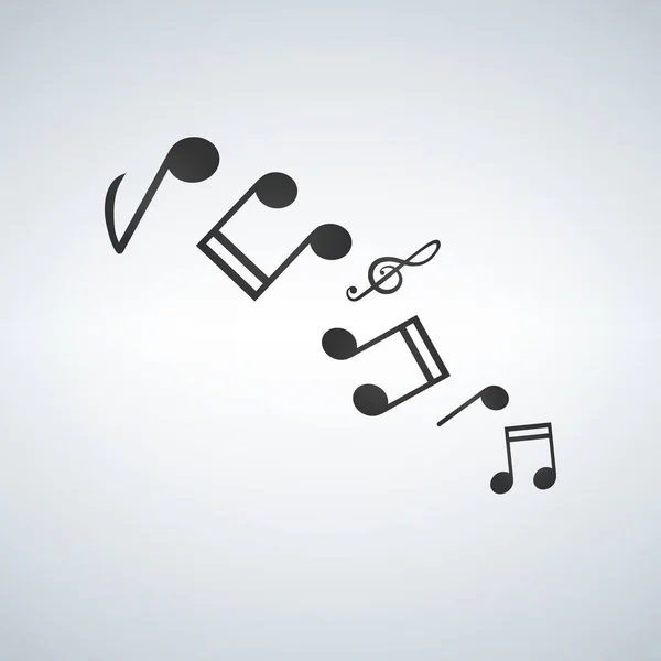 Conjunto de iconos de melodía de icono de nota musical — Vector de stock