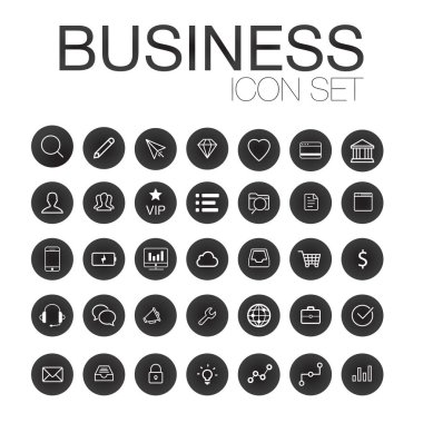 İş, finans ve iletişim için web satırı simgeler kümesi