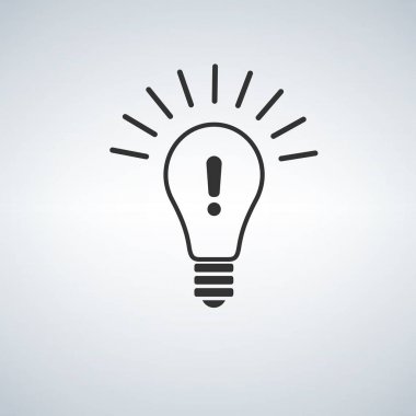 Uyarı ampul illüstrasyon tasarımı, ünlem işareti