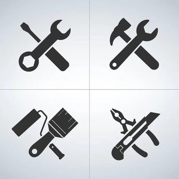 Conjunto de ícone de ferramentas cruzadas —  Vetores de Stock