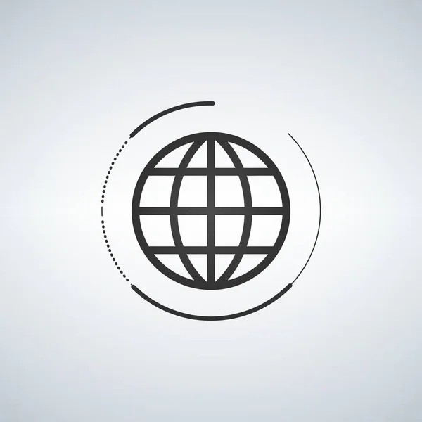 Globe icône globe symbole plat avec cercle autour — Image vectorielle