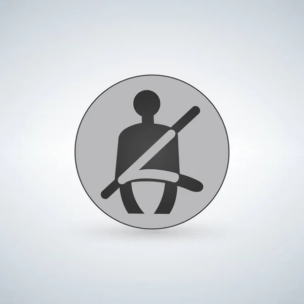 Symbol samochodu pasa bezpieczeństwa ikona ostrzeżenia pasów — Wektor stockowy