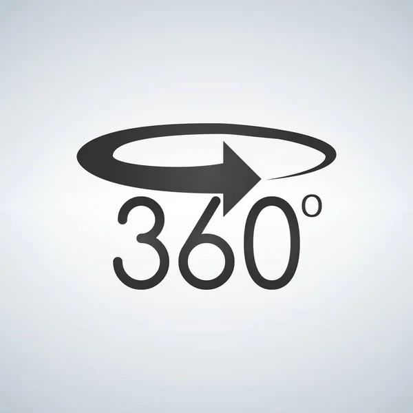 Angolo 360 gradi segno icona. Simbolo geometrico matematico. Rotazione completa — Vettoriale Stock