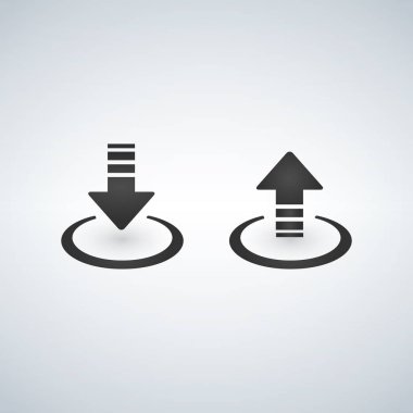 Basit siyah kalkış ve iniş uçak veya dron işaretleri.