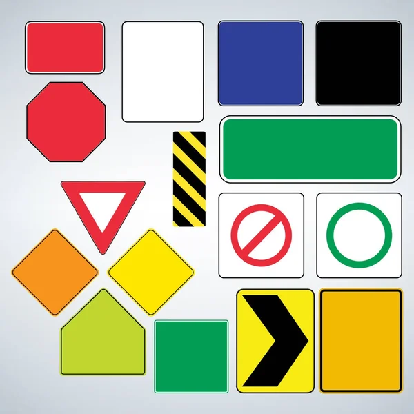 Ensemble de gabarits de signalisation routière. Faites votre propre panneau de signalisation . — Image vectorielle