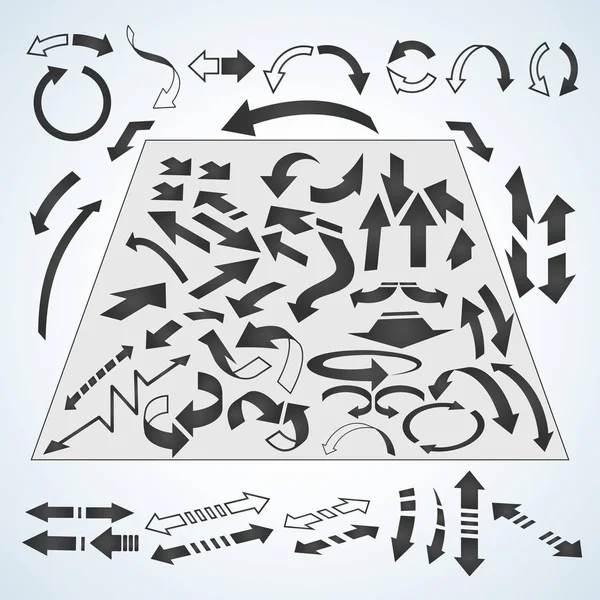 Icone delle frecce impostate in stile isometrico 3d . — Vettoriale Stock