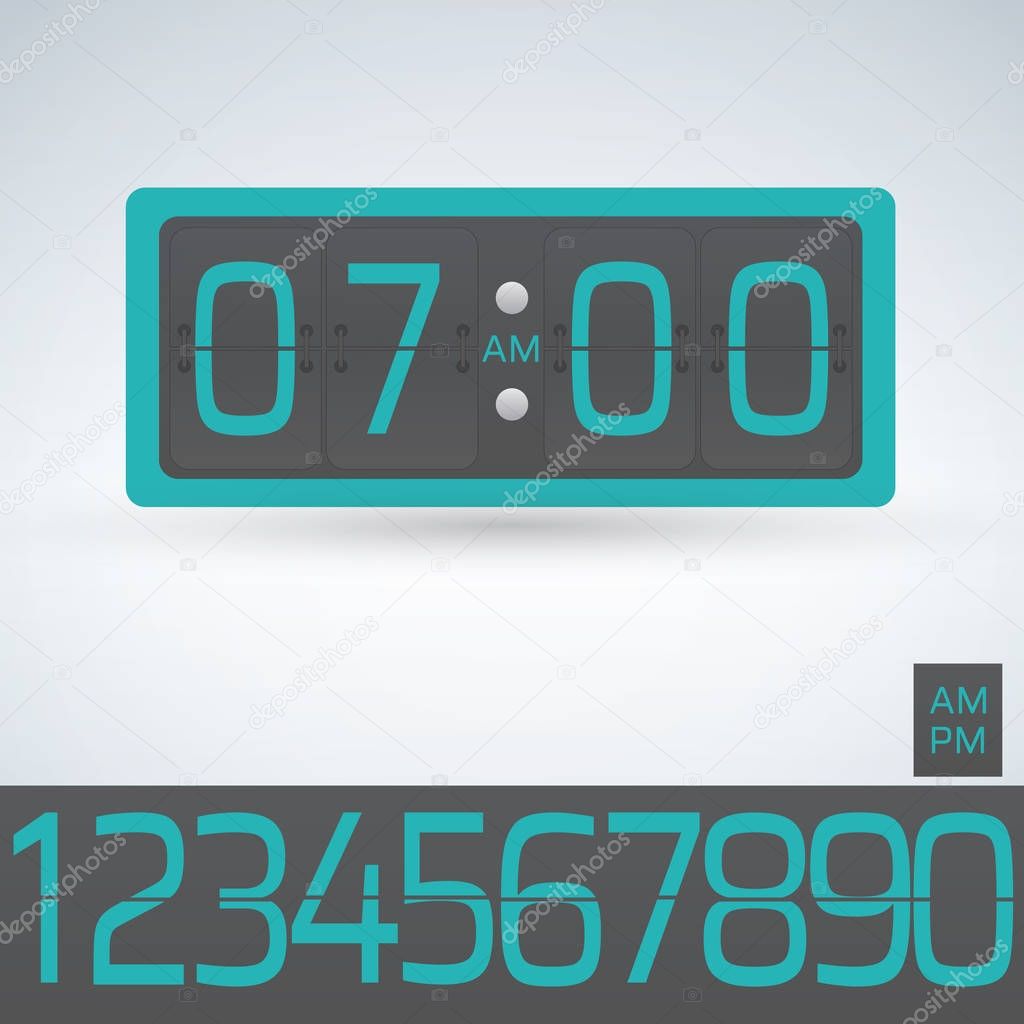 Wall or Table flip clock, number counter template, all digits ready to use.