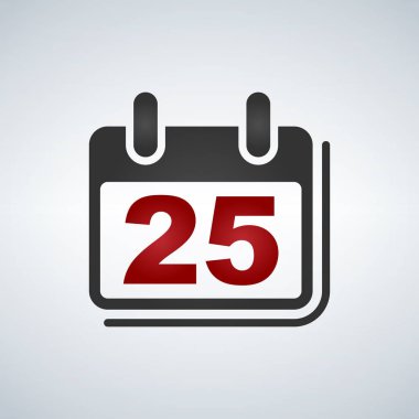 düz vektör Icon - Noel takvim simgesini beyaz izole gösteren resim