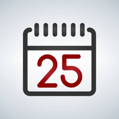 düz vektör Icon - Noel takvim simgesini beyaz izole gösteren resim