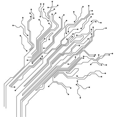 Vektör soyut teknoloji illüstrasyon devre kartı ile. Elektronik cihaz yüksek teknoloji dijital düzeni.