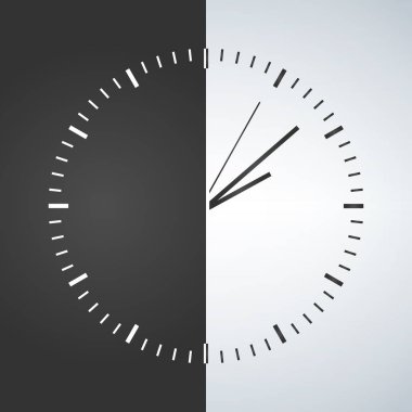 Şık minimalist siyah ve beyaz saat arka plan