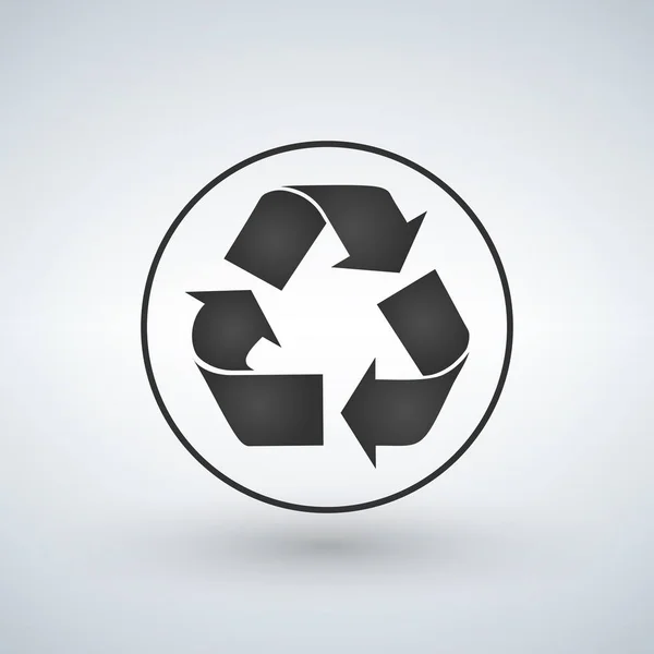 Icono de reciclaje simple en el círculo, ilustración vectorial — Archivo Imágenes Vectoriales