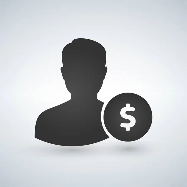 Usuario avatar icono de dinero — Vector de stock