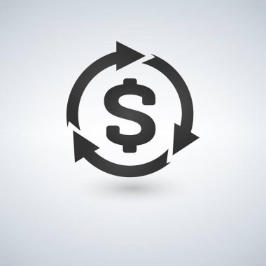 Okları yapılan daire içinde dolar işareti simgesi