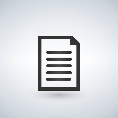 Belge vektör simgesi. Grafik ve web tasarımı için görüntü izole edildi.
