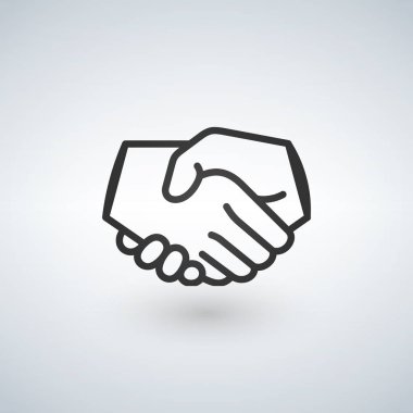 El sıkışma çizgisi simgesi. Ortaklık ve anlaşma sembolü